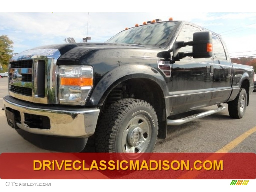 2008 F250 Super Duty XLT Crew Cab 4x4 - Black / Medium Stone photo #1