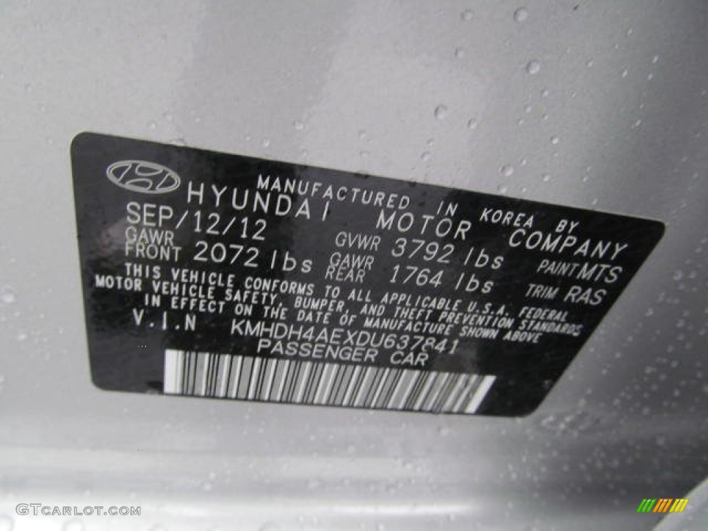 2013 Elantra Limited - Silver / Gray photo #10