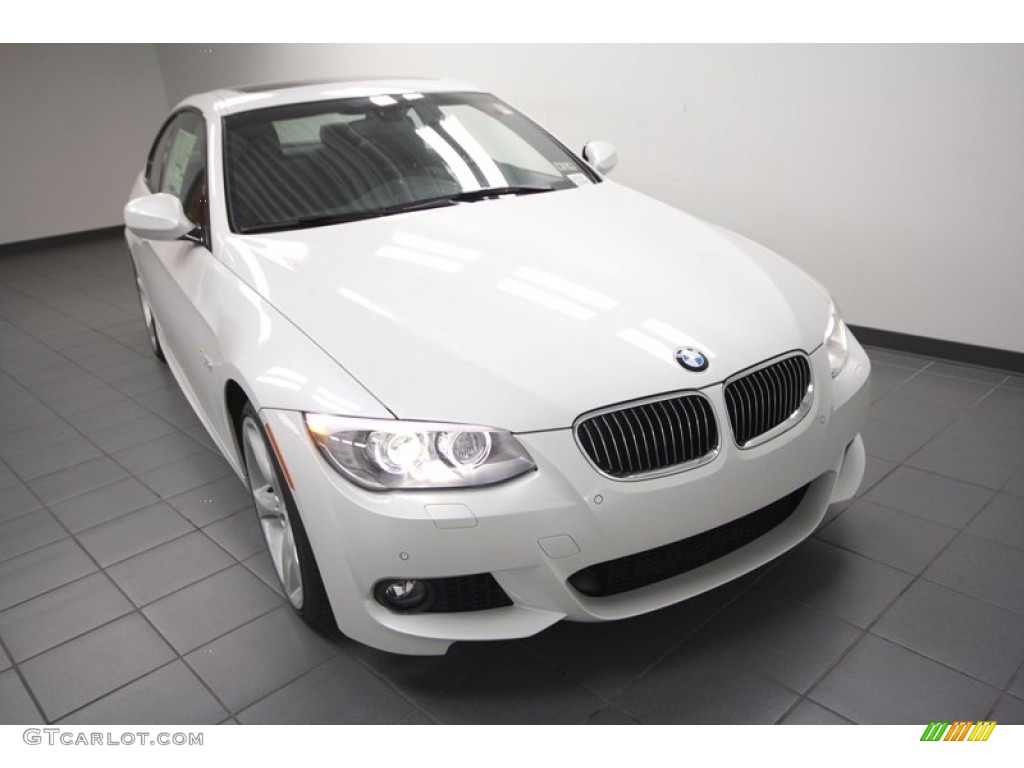 2013 3 Series 335i Coupe - Mineral White Metallic / Black photo #5