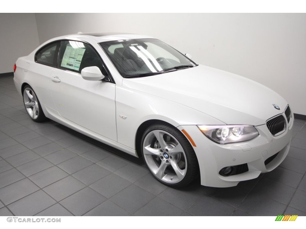 2013 3 Series 335i Coupe - Mineral White Metallic / Black photo #6