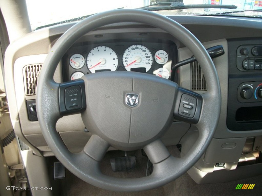 2005 Dodge Ram 1500 SLT Quad Cab Taupe Steering Wheel Photo #72875661