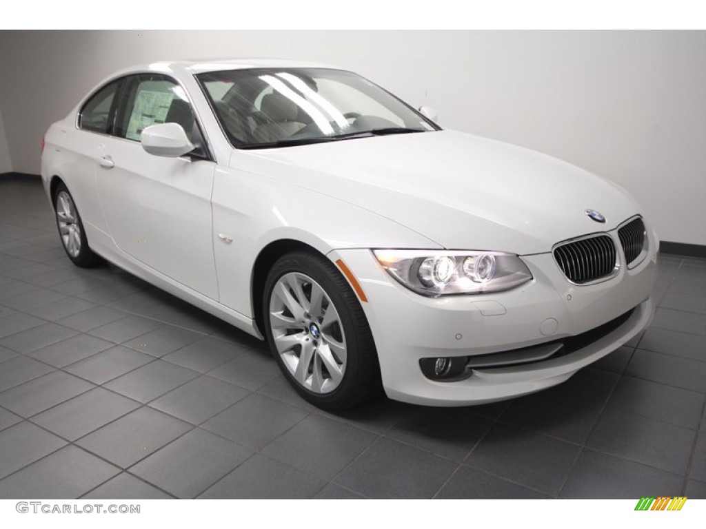 2013 3 Series 328i Coupe - Mineral White Metallic / Oyster photo #1