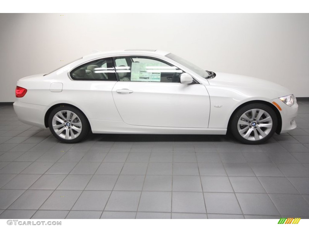 2013 3 Series 328i Coupe - Mineral White Metallic / Oyster photo #2