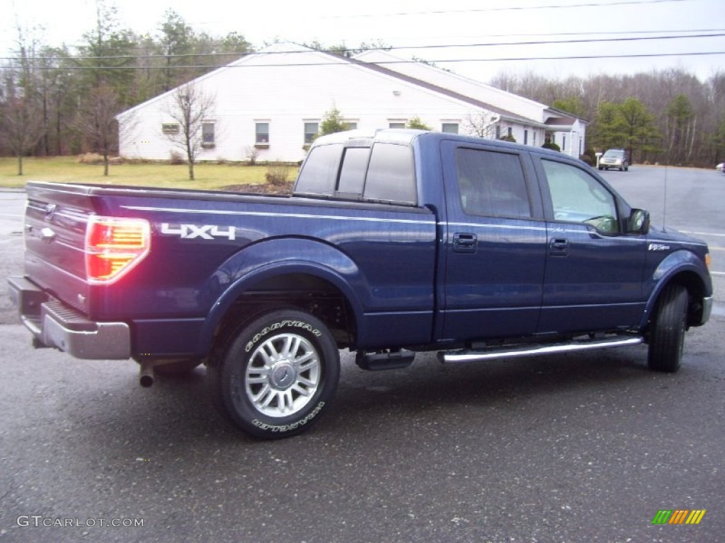 2010 F150 Lariat SuperCrew 4x4 - Dark Blue Pearl Metallic / Tan photo #4