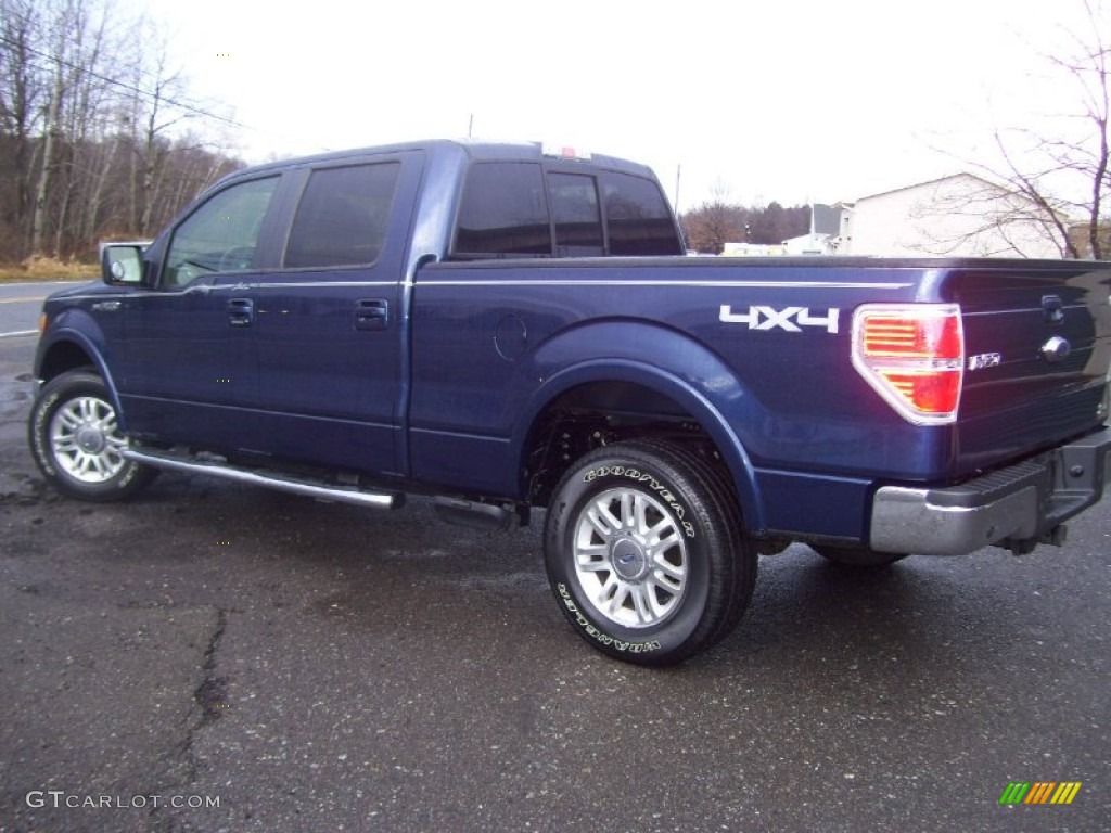 2010 F150 Lariat SuperCrew 4x4 - Dark Blue Pearl Metallic / Tan photo #5