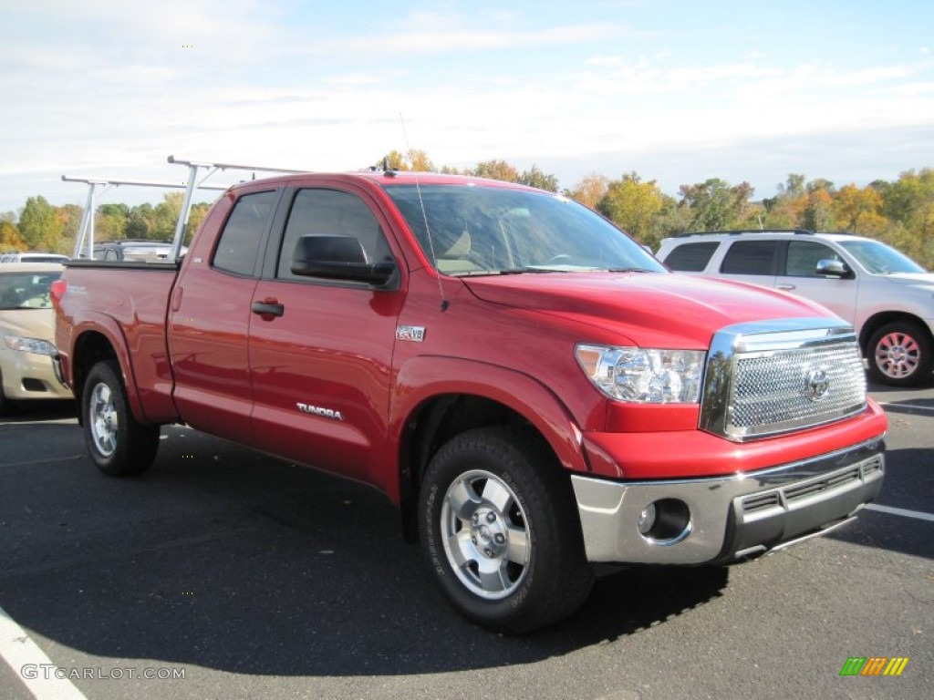 2011 Tundra SR5 Double Cab 4x4 - Radiant Red / Sand Beige photo #1