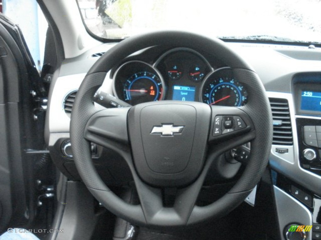 2013 Chevrolet Cruze LS Jet Black/Medium Titanium Steering Wheel Photo #72893256