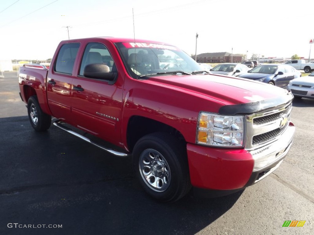 2009 Silverado 1500 LT Crew Cab - Victory Red / Light Titanium photo #3