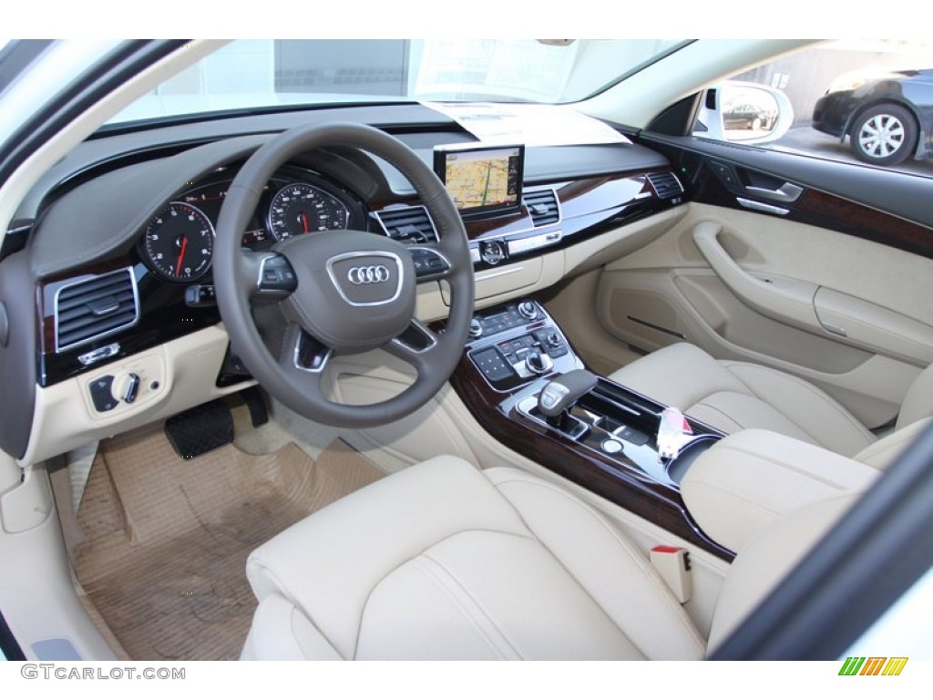 2013 A8 L 4.0T quattro - Glacier White Metallic / Velvet Beige photo #11