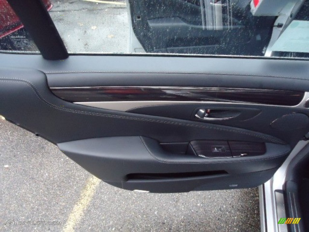 2013 Lexus LS 460 L AWD Black/Shimamoku Espresso Door Panel Photo #72896961