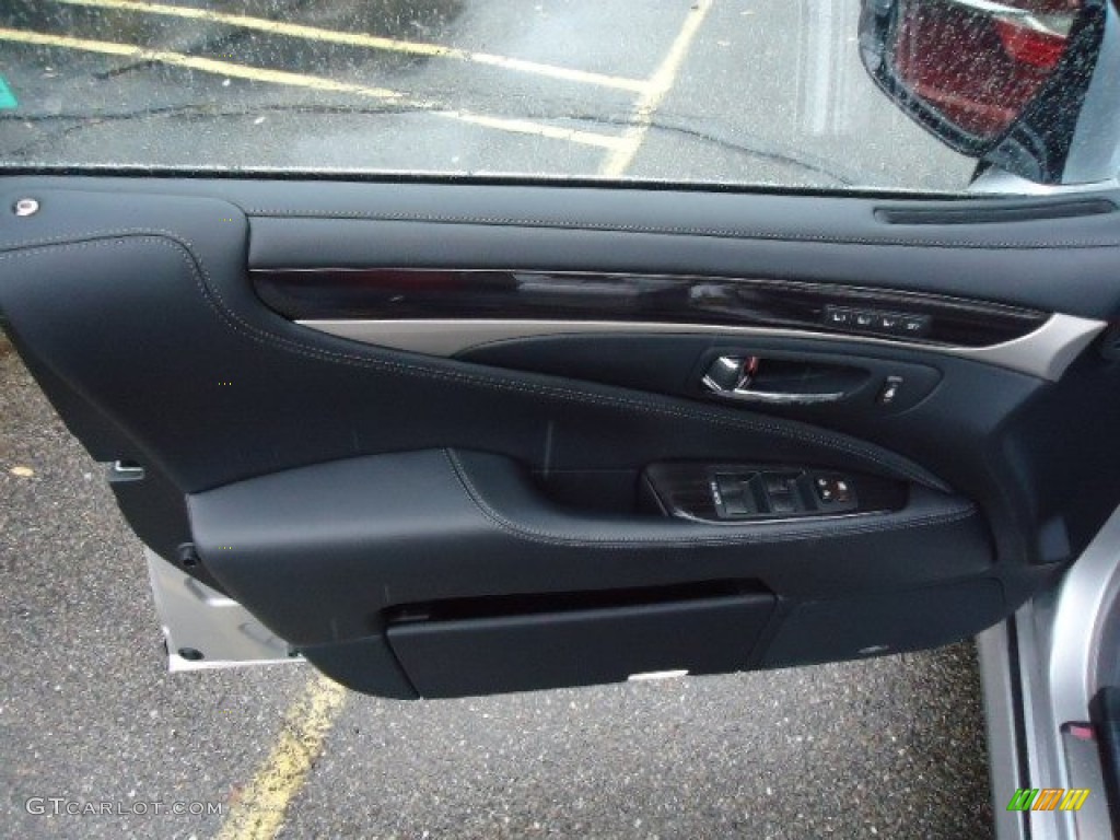 2013 Lexus LS 460 L AWD Black/Shimamoku Espresso Door Panel Photo #72896979