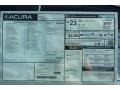 2013 Acura TL Standard TL Model Window Sticker