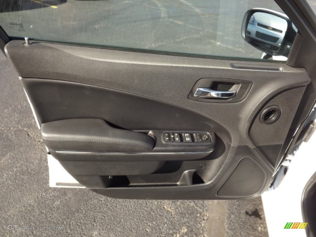 2013 Dodge Charger SRT8 Super Bee Black/Super Bee Stripes Door Panel Photo #72897060