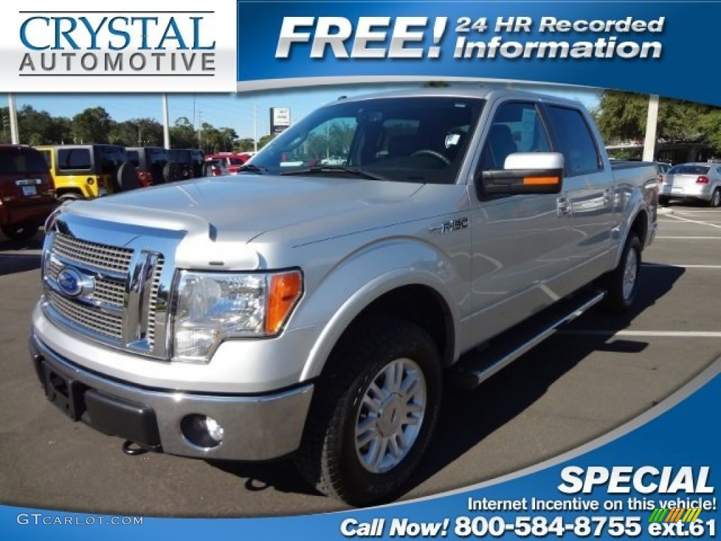 2012 F150 Lariat SuperCrew 4x4 - Ingot Silver Metallic / Black photo #1