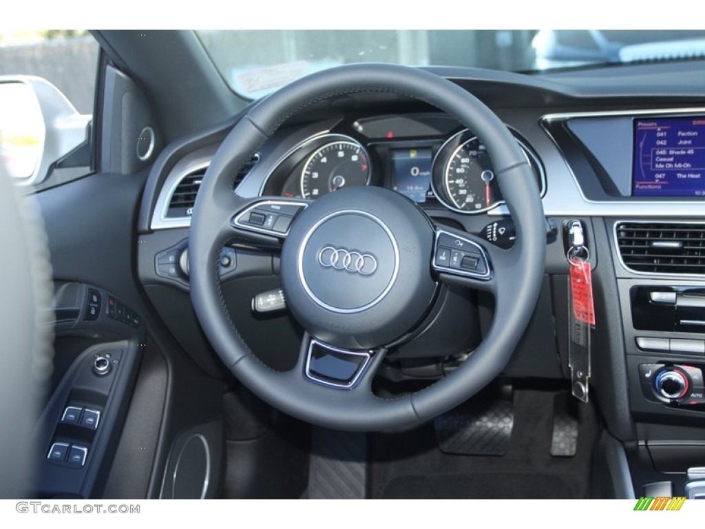 2013 Audi A5 2.0T quattro Cabriolet Black Steering Wheel Photo #72897597