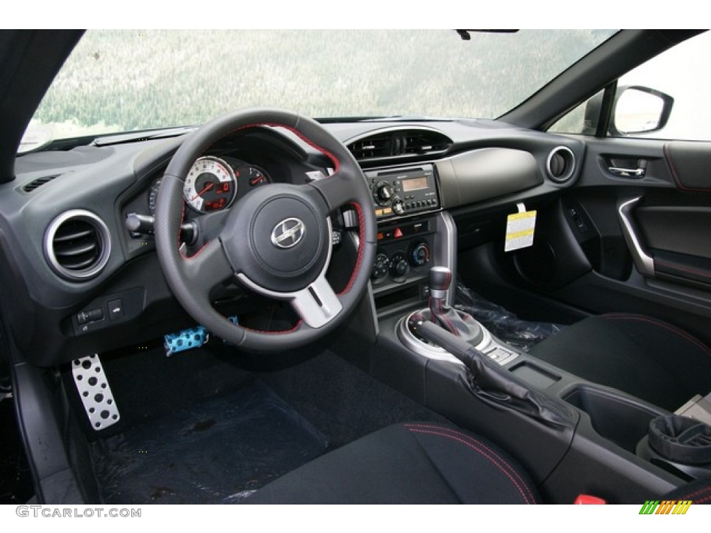 Black/Red Accents Interior 2013 Scion FR-S Sport Coupe Photo #72898260