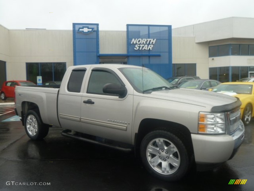 2009 Silverado 1500 LT Extended Cab 4x4 - Silver Birch Metallic / Ebony photo #1