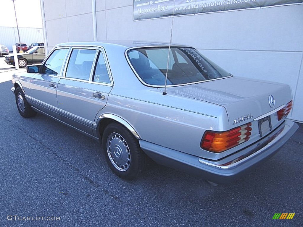 1987 S Class 420 SEL - Astro Silver Metallic / Black photo #7