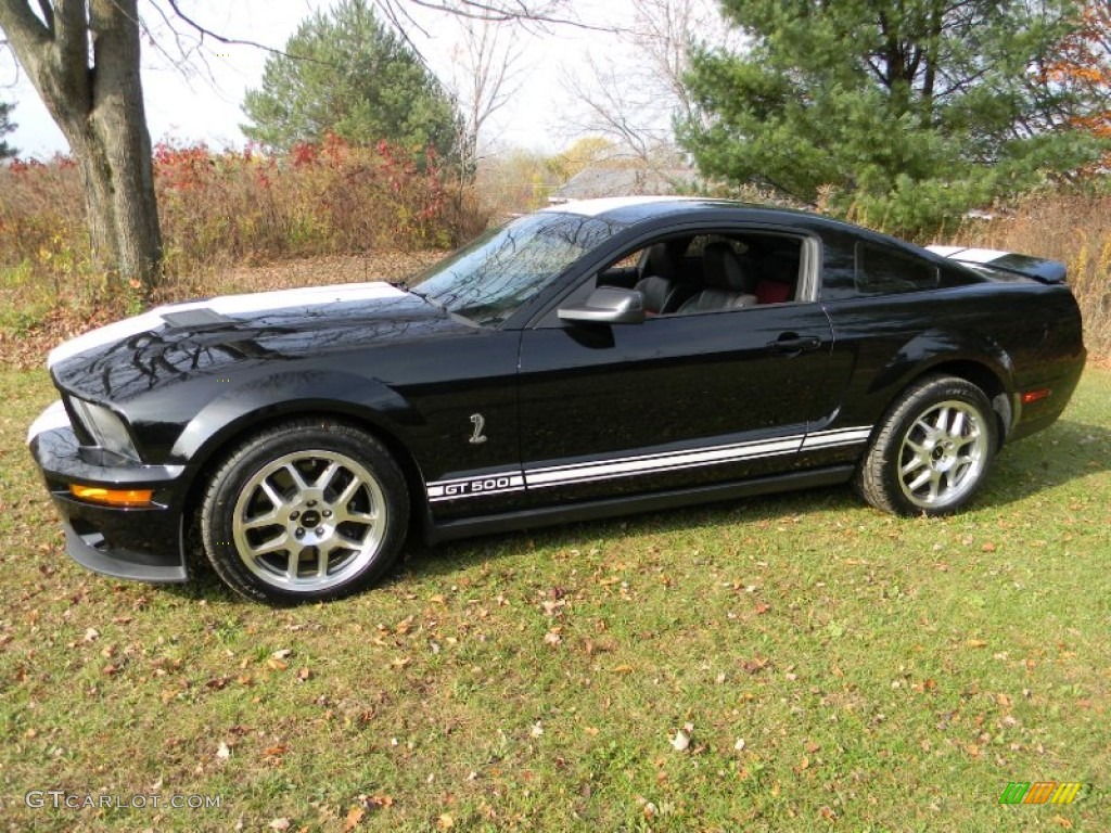 2007 Mustang Shelby GT500 Coupe - Black / Black/Red photo #2