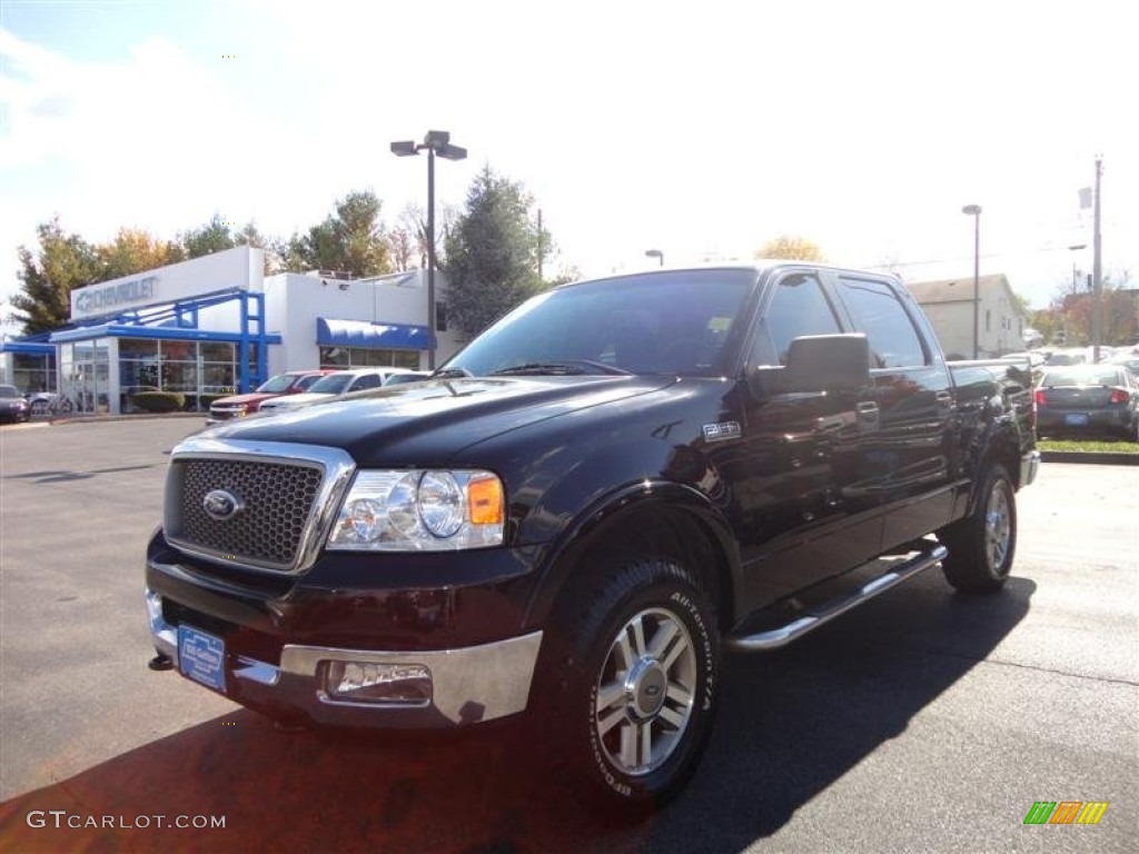 2005 F150 Lariat SuperCrew 4x4 - Black / Black photo #2