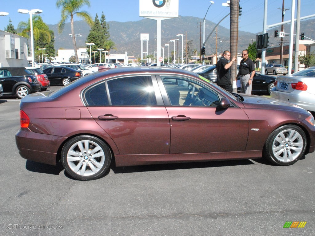 2007 3 Series 328i Sedan - Barrique Red Metallic / Beige photo #3
