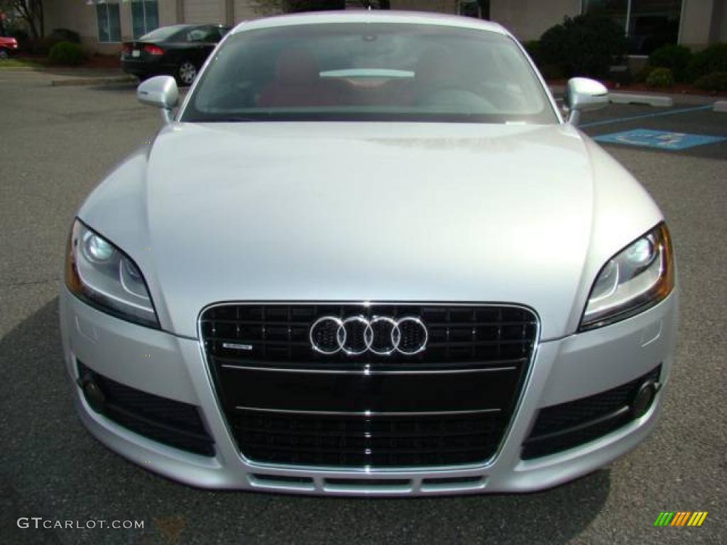 2008 TT 3.2 quattro Coupe - Ice Silver Metallic / Magma Red photo #2