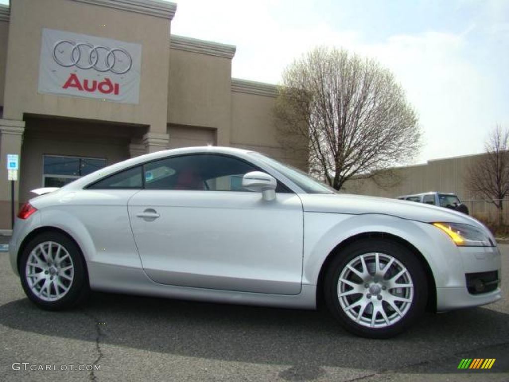 2008 TT 3.2 quattro Coupe - Ice Silver Metallic / Magma Red photo #3