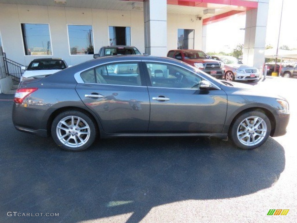 2009 Maxima 3.5 S - Dark Slate Metallic / Caffe Latte photo #8