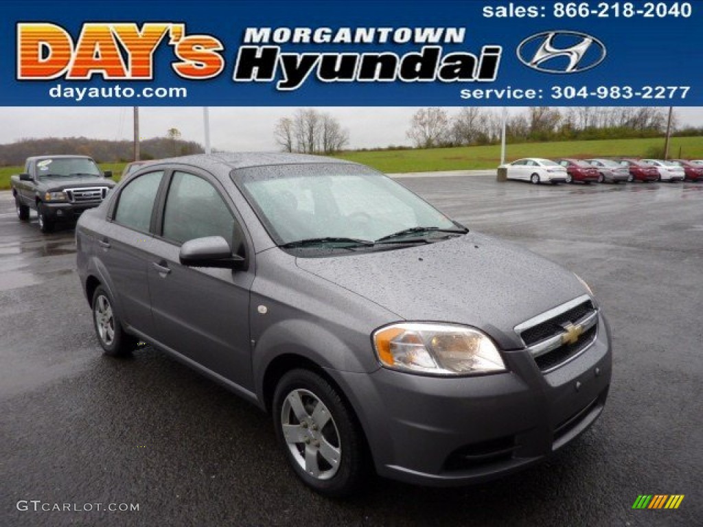 2008 Aveo LS Sedan - Medium Gray Metallic / Charcoal photo #1