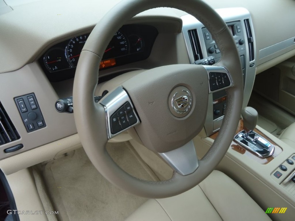2008 Cadillac STS 4 V6 AWD Cashmere Steering Wheel Photo #72909982