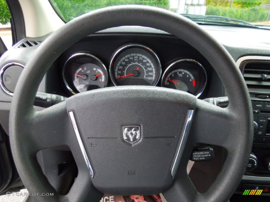 2012 Dodge Caliber SXT Plus Dark Slate Gray Steering Wheel Photo #72912502