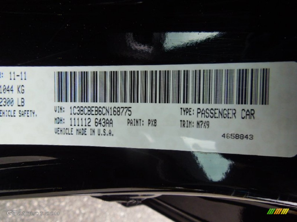 2012 Chrysler 200 Touring Convertible Color Code Photos