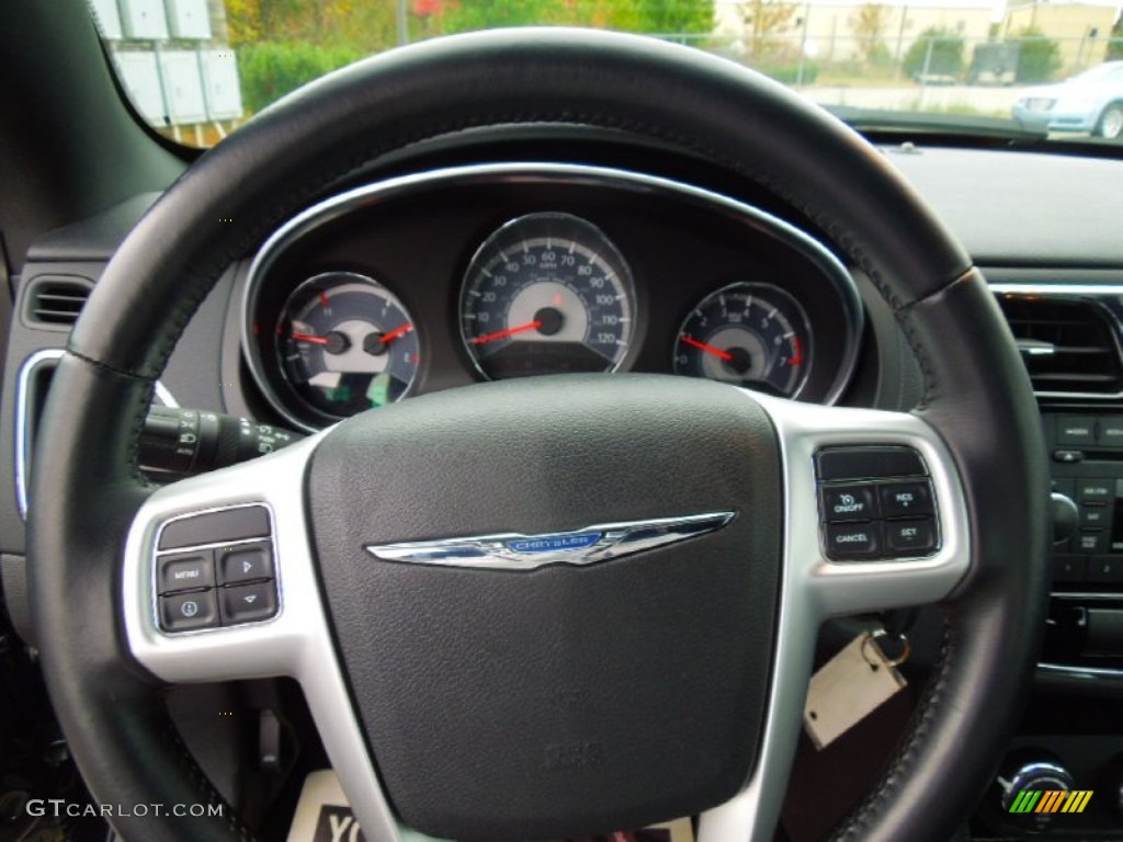 2012 Chrysler 200 Touring Convertible Black Steering Wheel Photo #72913771