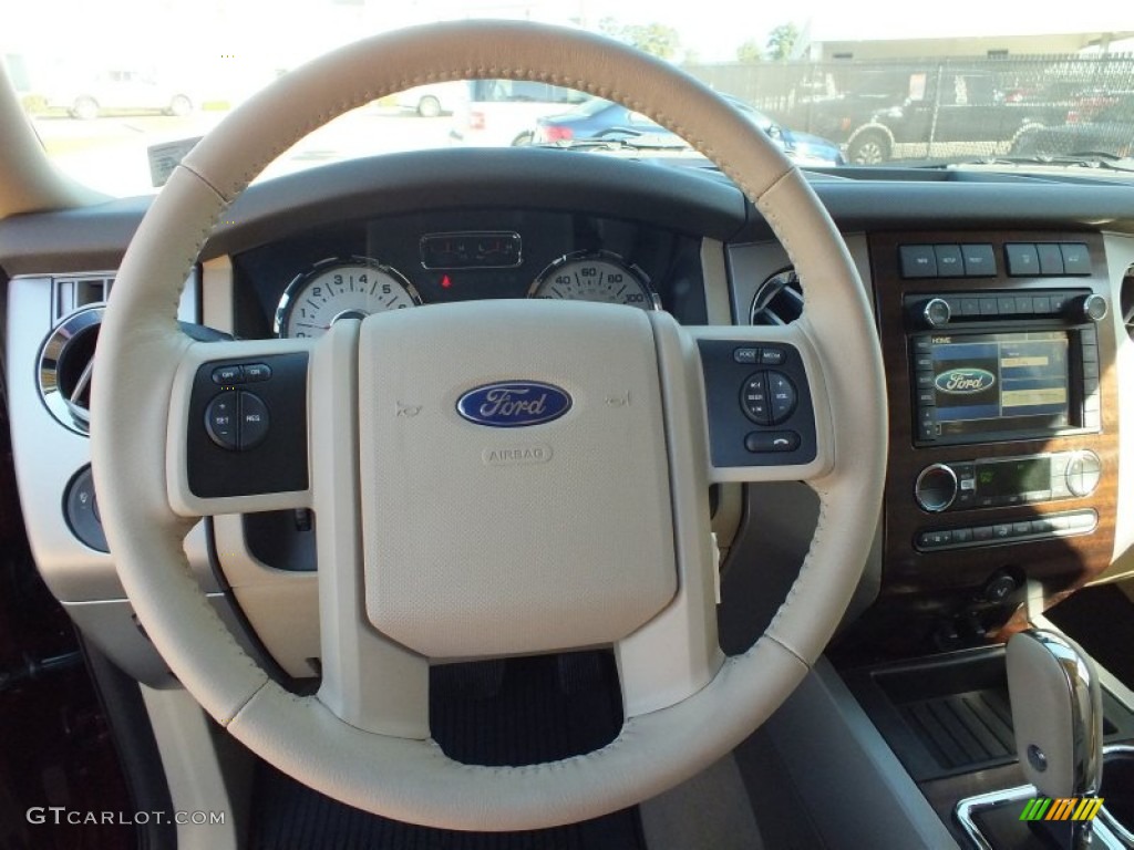 2013 Ford Expedition EL XLT Camel Steering Wheel Photo #72914382