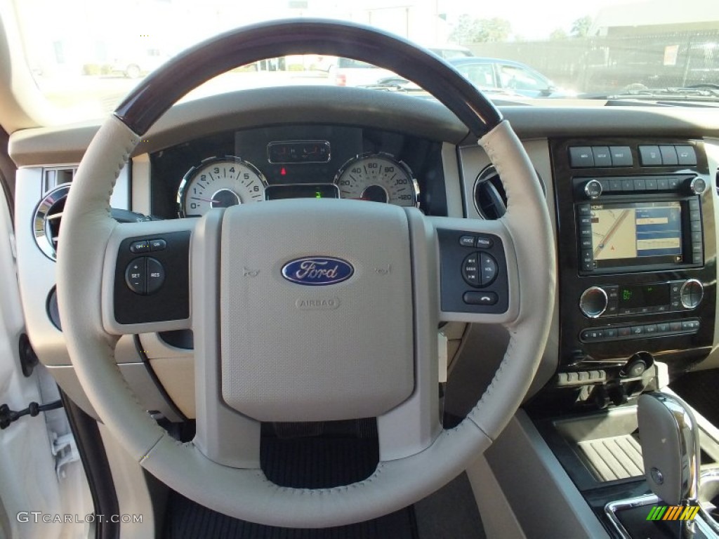 2013 Ford Expedition EL Limited Stone Steering Wheel Photo #72915022