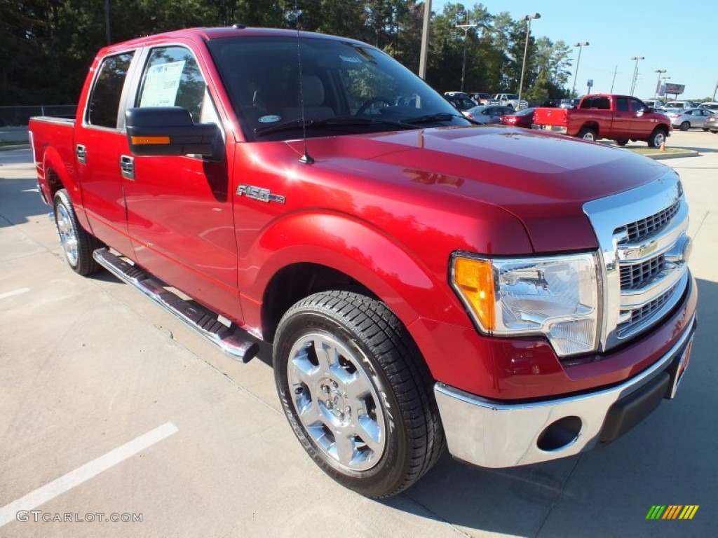 2013 F150 XLT SuperCrew - Ruby Red Metallic / Steel Gray photo #1