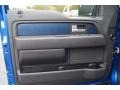Raptor Black Leather/Cloth with Blue Accent Door Panel Photo for 2013 Ford F150 #72918152