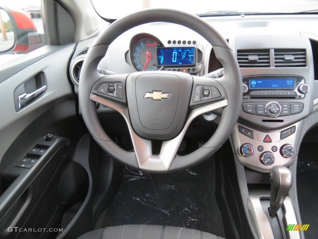2013 Chevrolet Sonic LT Hatch Jet Black/Dark Titanium Steering Wheel Photo #72918190