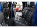 2013 Ford F150 Raptor Black Leather/Cloth with Blue Accent Interior Rear Seat Photo