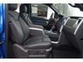 2013 Ford F150 Raptor Black Leather/Cloth with Blue Accent Interior Front Seat Photo