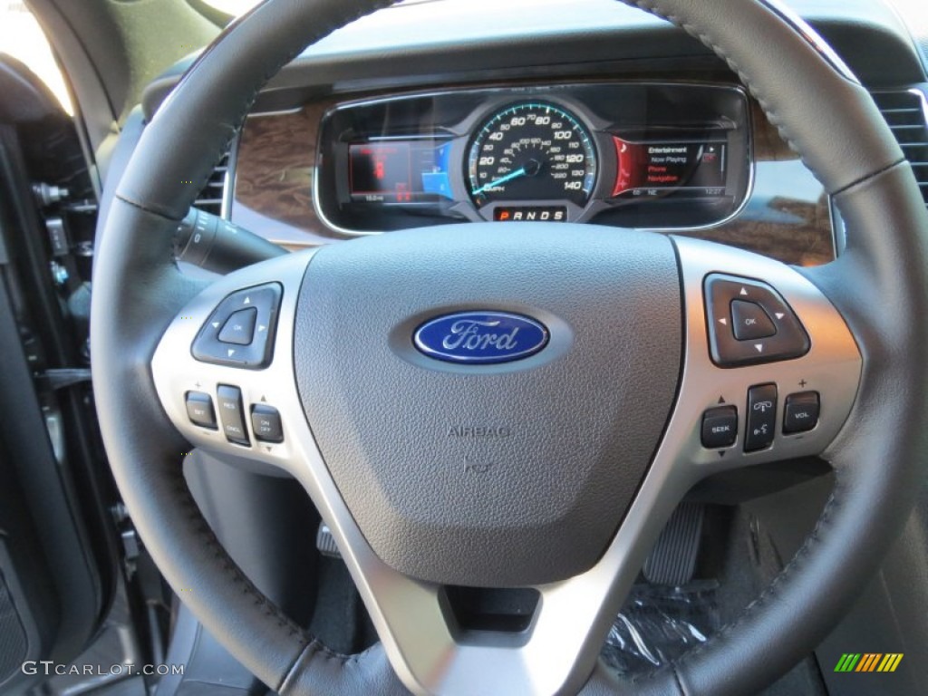 2013 Ford Taurus Limited Charcoal Black Steering Wheel Photo #72918613