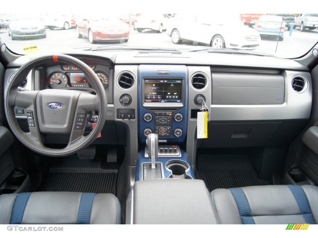 2013 F150 SVT Raptor SuperCrew 4x4 - Blue Flame Metallic / Raptor Black Leather/Cloth with Blue Accent photo #32