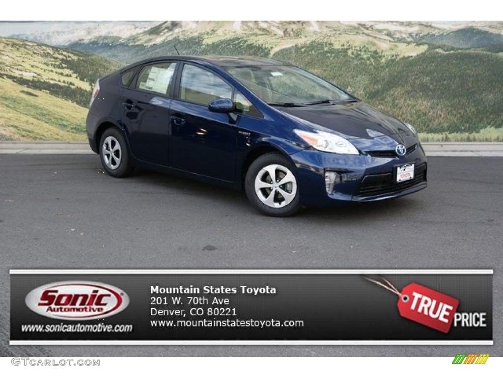 2012 Prius 3rd Gen Three Hybrid - Nautical Blue Metallic / Bisque photo #1