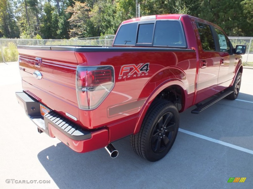 2013 F150 FX4 SuperCrew 4x4 - Ruby Red Metallic / FX Sport Appearance Black/Red photo #3