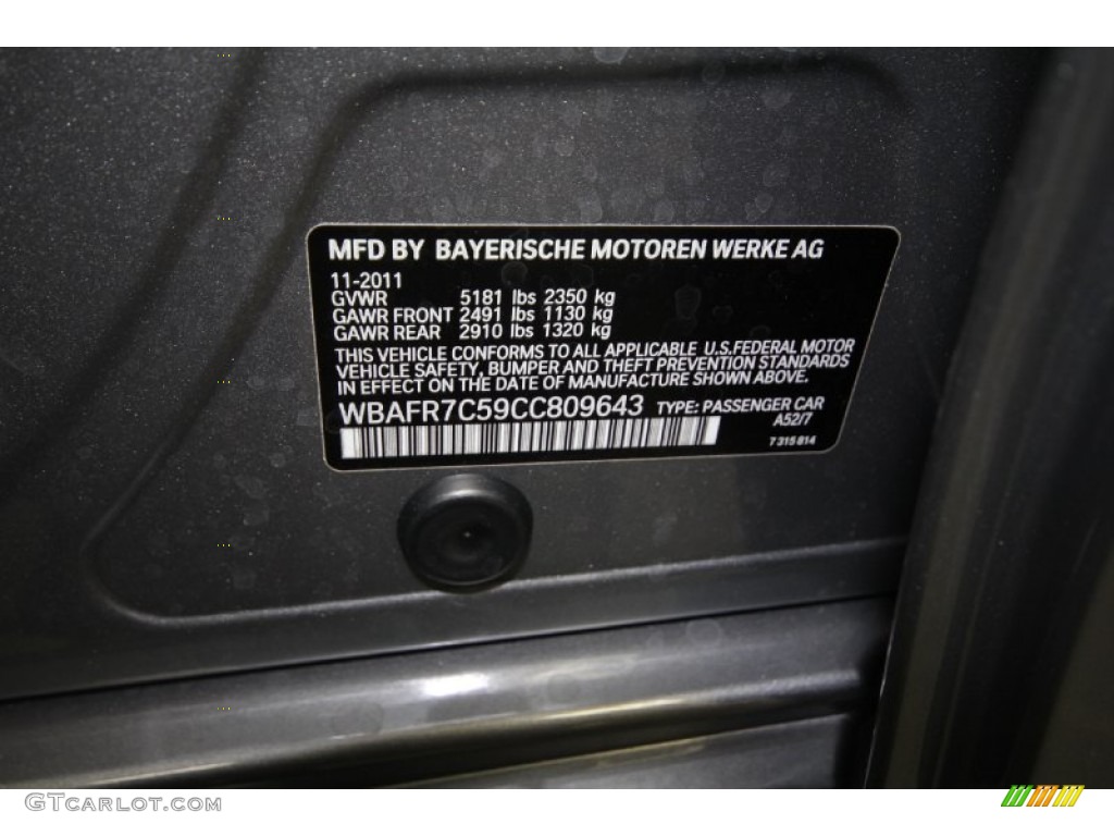2012 5 Series Color Code A52 for Space Gray Metallic Photo #72919266