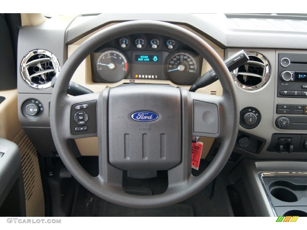 2012 Ford F250 Super Duty XLT SuperCab 4x4 Adobe Steering Wheel Photo #72919970