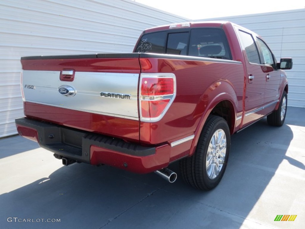 2013 F150 Platinum SuperCrew - Ruby Red Metallic / Black photo #3