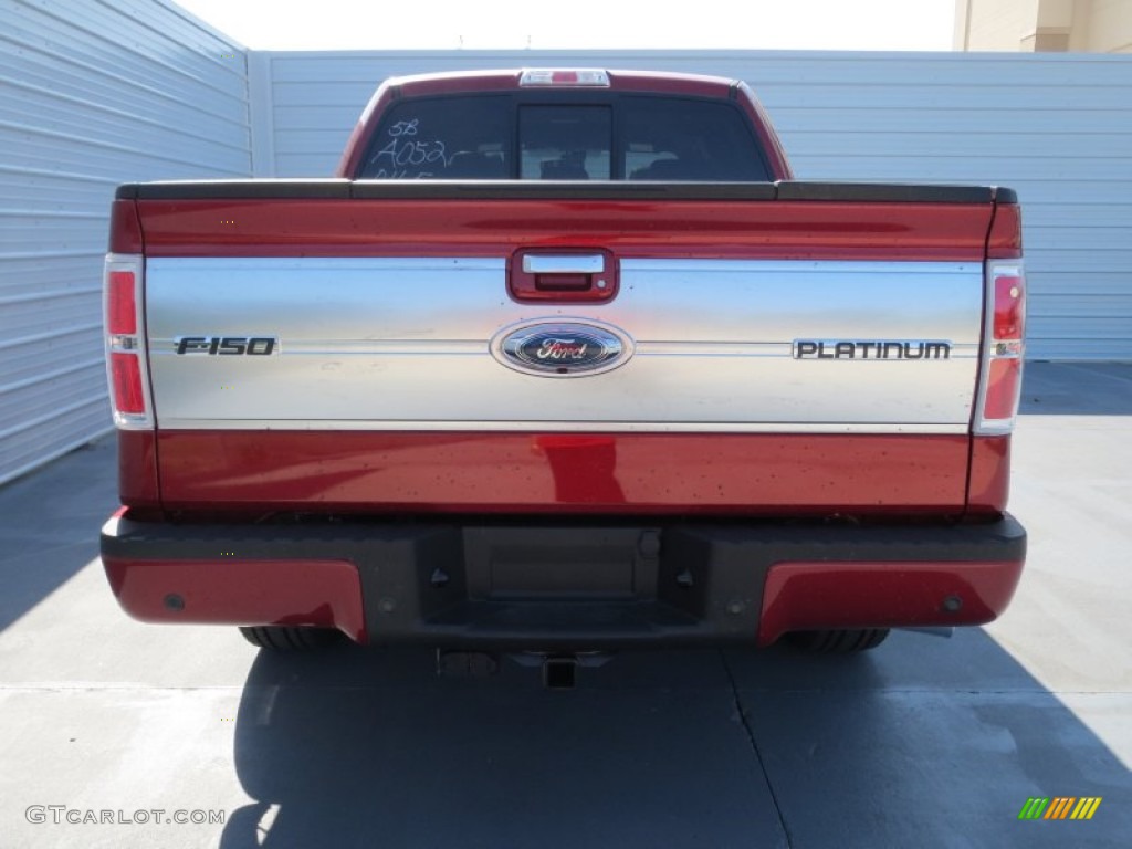 2013 F150 Platinum SuperCrew - Ruby Red Metallic / Black photo #4
