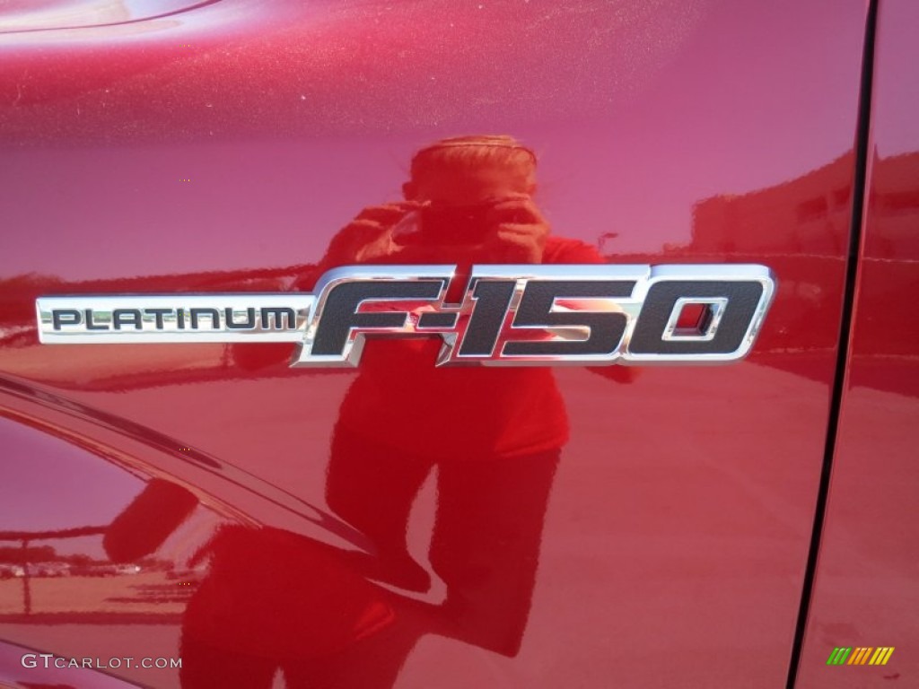 2013 F150 Platinum SuperCrew - Ruby Red Metallic / Black photo #12
