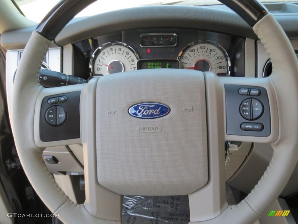 2013 Ford Expedition Limited Stone Steering Wheel Photo #72923449